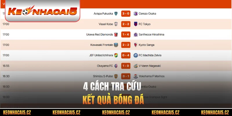 4 cách tra cứu kết quả bóng đá